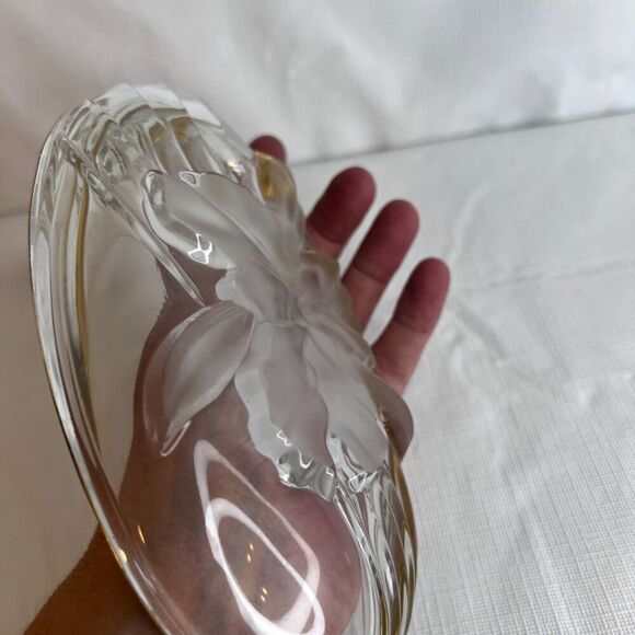 Home Beautiful NEW Orchid Splendor Oval Candy Dish Trinket Bowl Gold Rim - Picture 3 of 11